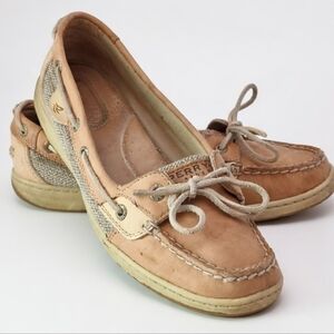 Sperry Tan Flats with Nautical Accents